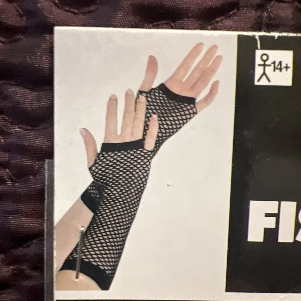 Black Fishnet Gloves Halloween Costume Accessory Dress Up Cosplay New In Package